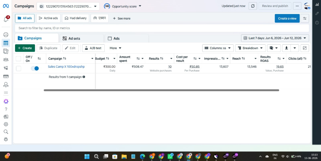 Ads Manager Results